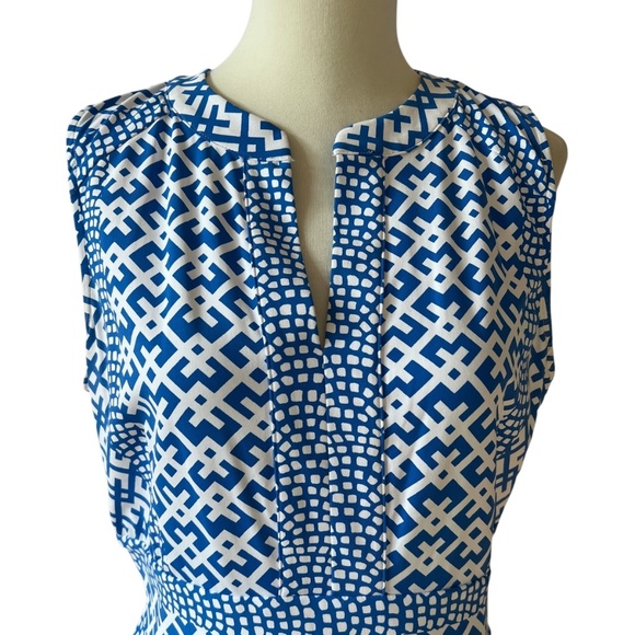 J MCLAUGHLIN LOLA DRESS M AUDIN GEO SHEATH OFFICE SUMMER CHIC FEMININE TIMELESS - Picture 3 of 12